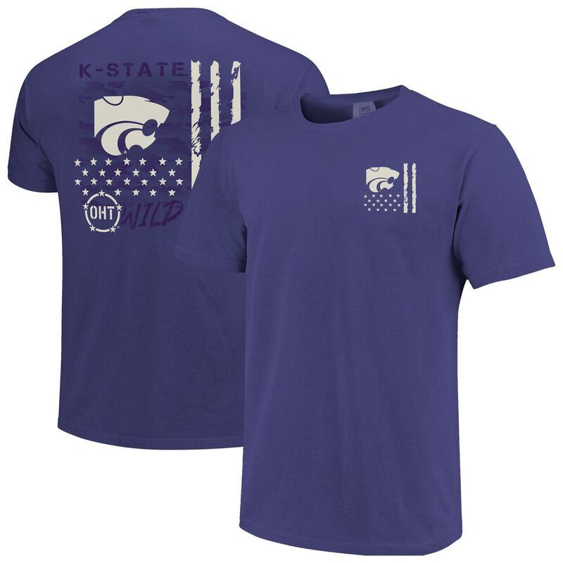 イメージワン レディース トップス Tシャツ オーバーレイ Image One Mens Purple Kansastate Wildcats Comfort Colors OHT Camoverla