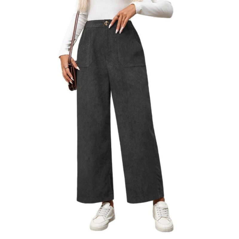 イエスファッション レディース ボトムス カジュアルパンツ ワイドレッグ コーデュロイ Yesfashion Womens Casual Corduroy Wide Leg Pantsolid Col