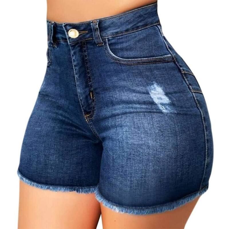 イエスファッション レディース ボトムス ハーフパンツ・ショーツ ショートパンツ デニム ジーンズ Yesfashion Women High Waisted Skinny Stretchy Deni