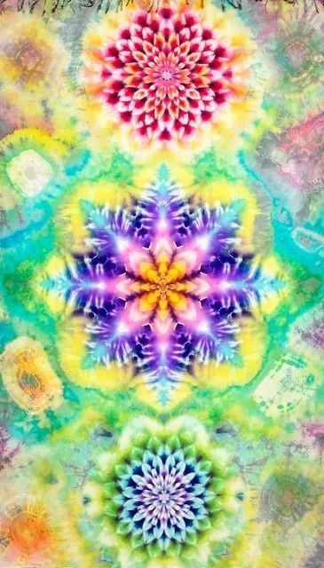 タイダイ タペストリー Hippies Dye作品 「意識の果て」Three Mandalas of Awakening HD15-58