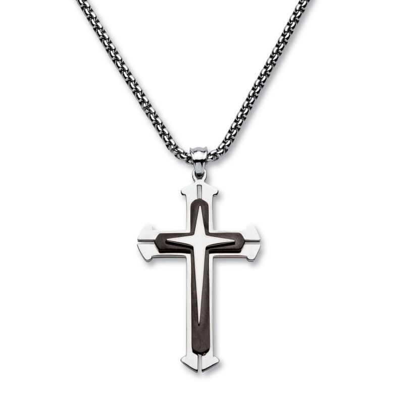 パームビーチジュエリー レディース アクセサリー ネックレス・チョーカー・ペンダントトップ Tシャツ レース PalmBeach Jewelry Mens Triple Layer Cross Nec