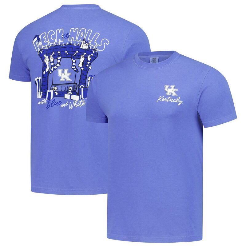 イメージワン レディース トップス Tシャツ Image One Mens Royal Kentucky Wildcats Deck the Halls Comfort Colors TShirt K