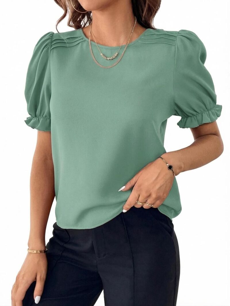 エリートチョイス レディース トップス シャツ ブラウス Elitechoice Womens Classic Short Sleeve Blouse Soft Casual Summer Top G