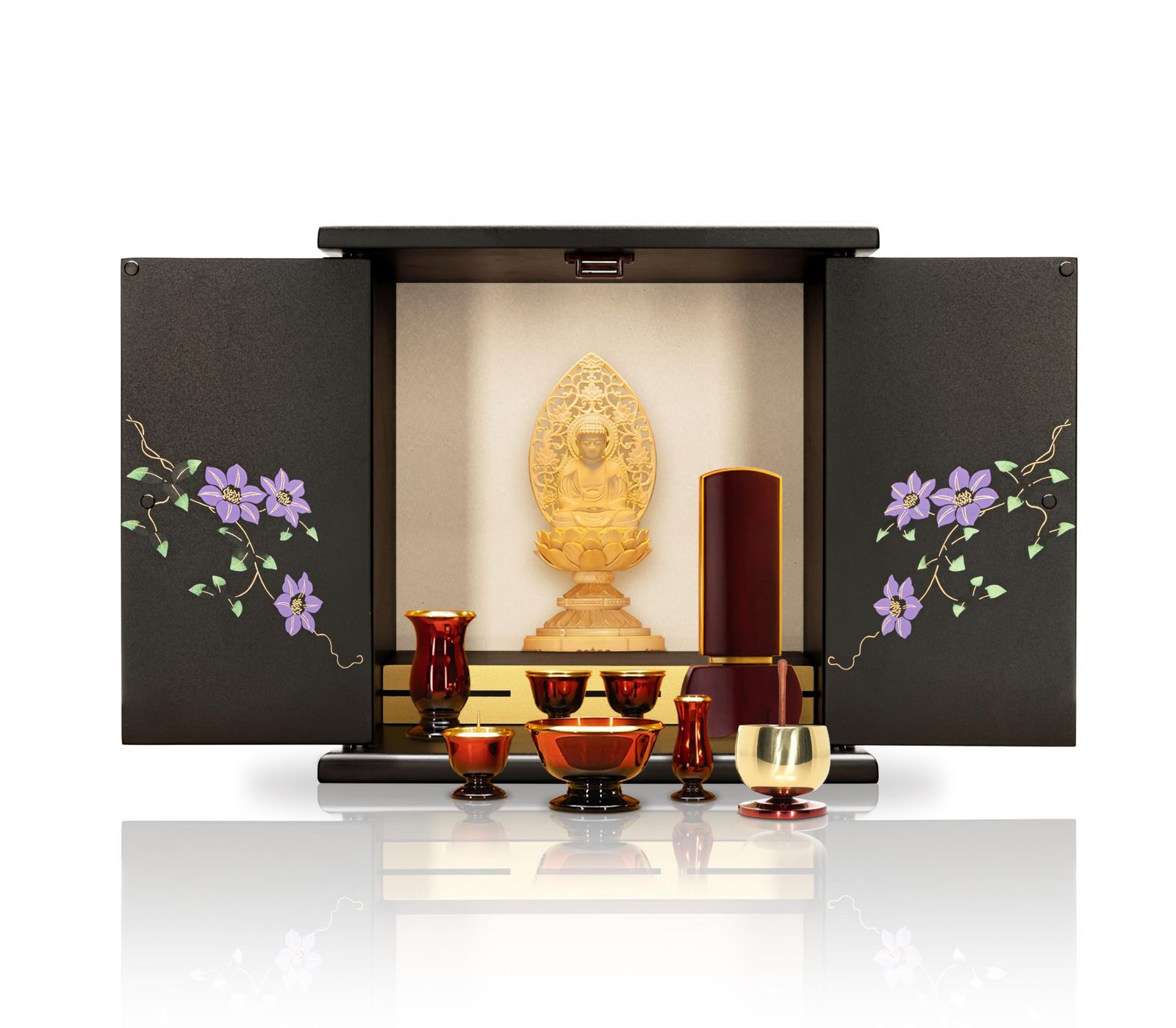 【新品】仏壇 ミニ モダン 幅35.5cm 奥行23.5cm 高さ35.5cm おしゃれ コンパクト 北欧風 家具調 高級 小型仏壇 モダン仏壇 洋室 和室 リビング インテリア ミニ仏壇 新鉄仙 14号 c00f043f