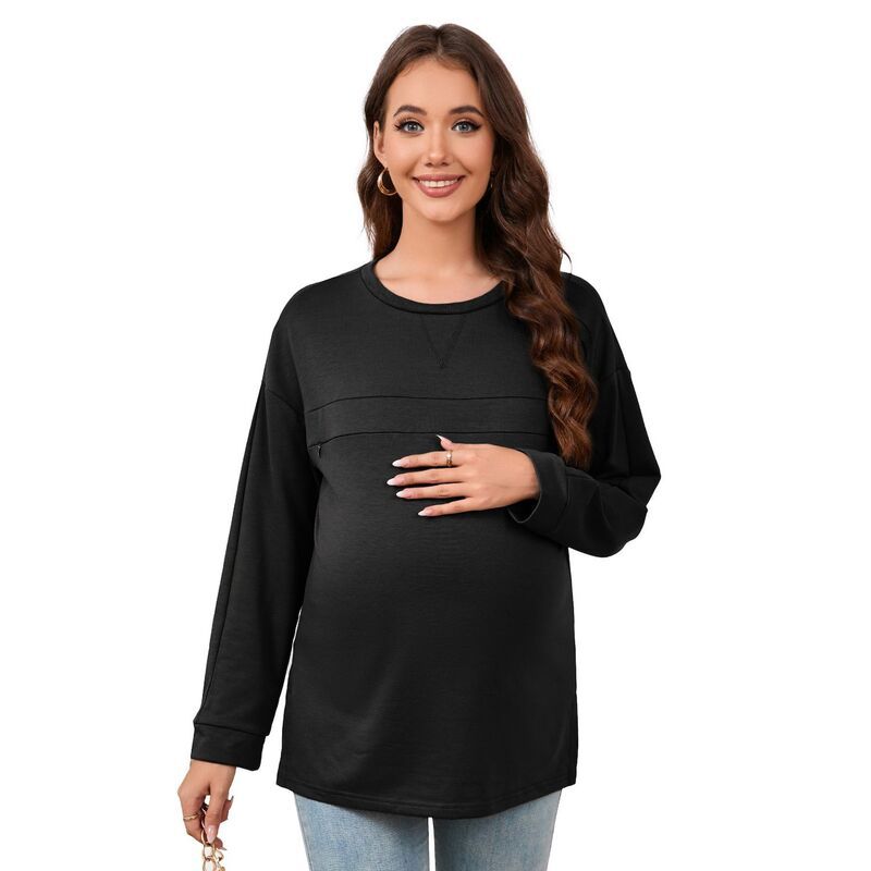 セオリア レディース トップス Tシャツ スウェット マタニティ Seoria Nursing Sweatshirt Maternity Breastfeeding Shirts Hidden Zip