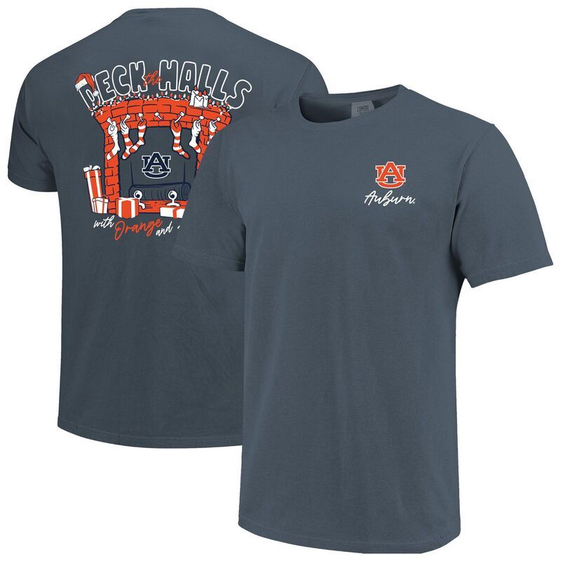 イメージワン レディース トップス Tシャツ Image One Mens Navy Auburn Tigers Deck the Halls Comfort Colors TShirt Aub Na 8,725円
