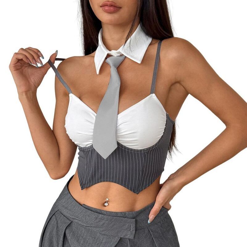 イエスファッション レディース トップス シャツ Vネック 背中開き Yesfashion Womens V Neck Bustier Corsetops Backless Detachable Co
