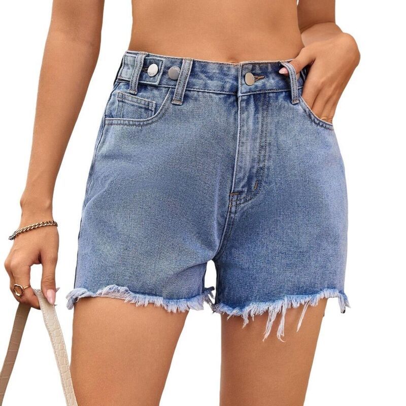 イエスファッション レディース ボトムス ハーフパンツ・ショーツ ショートパンツ Yesfashion Women High Waisted Stretchy Casual Ripped Frayed