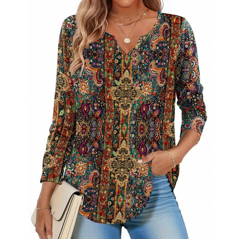 ジーグー レディース トップス Tシャツ Vネック プリント ブラウス Zeagoo Women s Long Sleeve V Neck Print Blouses Dressy Casual Sp