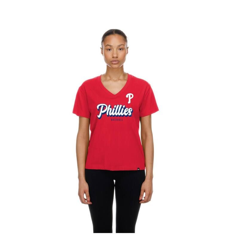 ニューエラ レディース トップス Tシャツ Vネック Womens New Era Red Philadelphia Phillies VNeck TShirt Phl Red レッド