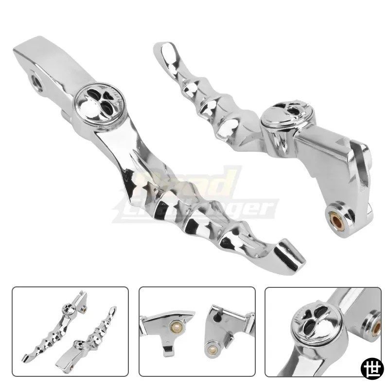 ヤマハ V-STAR 650 1998-2016V-STAR 1100 1999-2009 用スカルデザインのオートバイブレーキ/クラッチレバー/ハンドルグリップセット