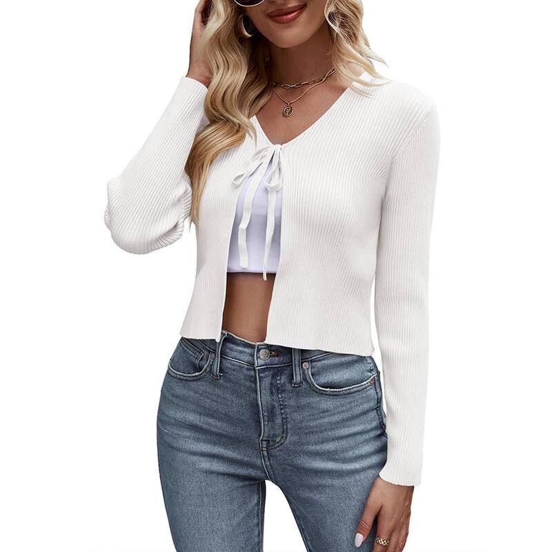 ミスキー レディース アウター ジャケット・ブルゾン リブニット セーター カーディガン ニット MISSKY Womens Tie Front Sweater Cardigan Long Sleev