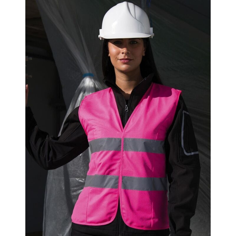 リザルト レディース アウター ジャケット・ブルゾン Result WomensLadies Reflective Safety Tabard Fluorescent Pink ピンク