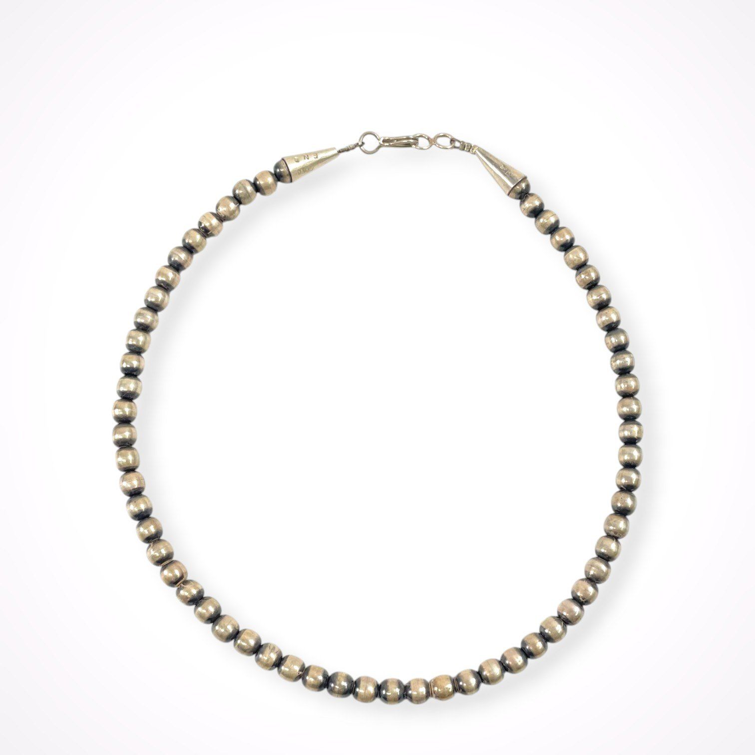 ERICKA NICOLAS BEGAY / ナバホパールネックレス 40cm 4-5mm OXIDIZED
