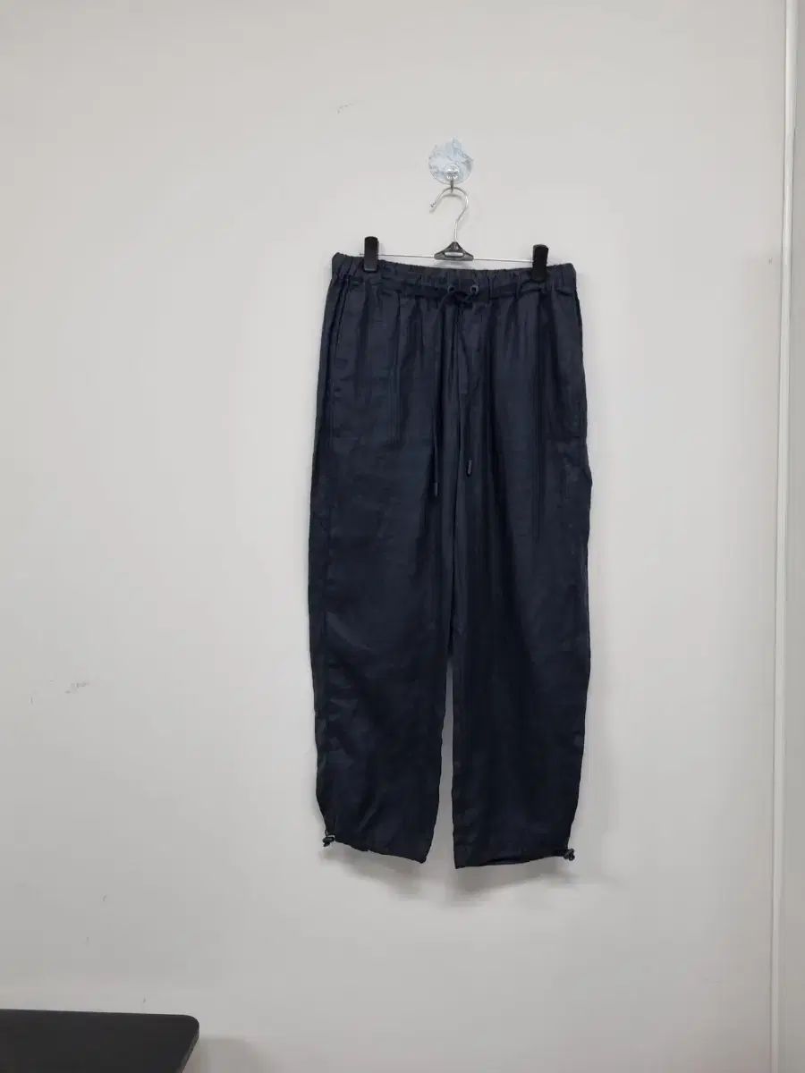 JNBY ネイビー リネン バンディング ワイド パンツ S