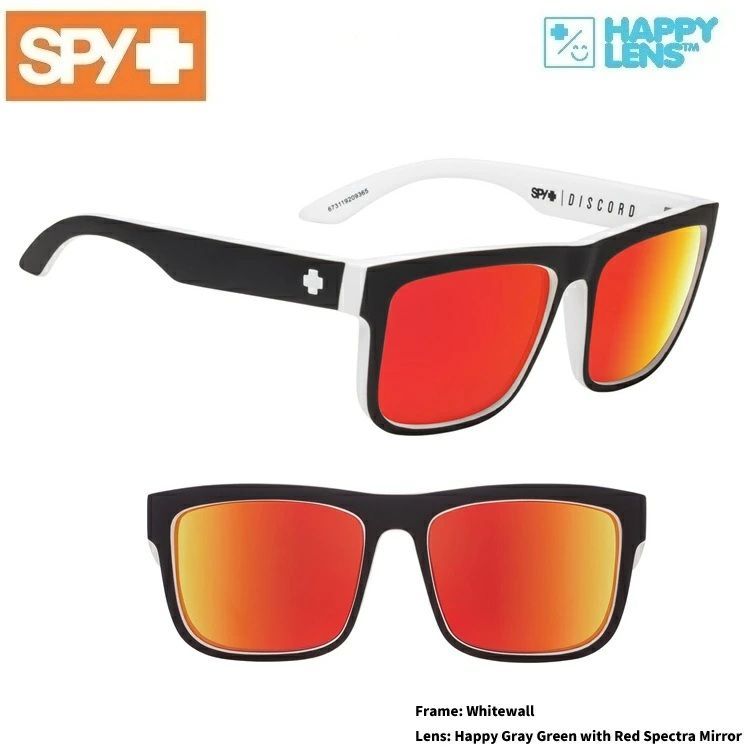 SPY OPTIC スパイ 【 DISCORD ディスコード 】 【 Whitewall - Happy Gray Green with Red Spectra Mirror 】 HAPPY LENS ！ 送料無料！！スパイサングラス正規品