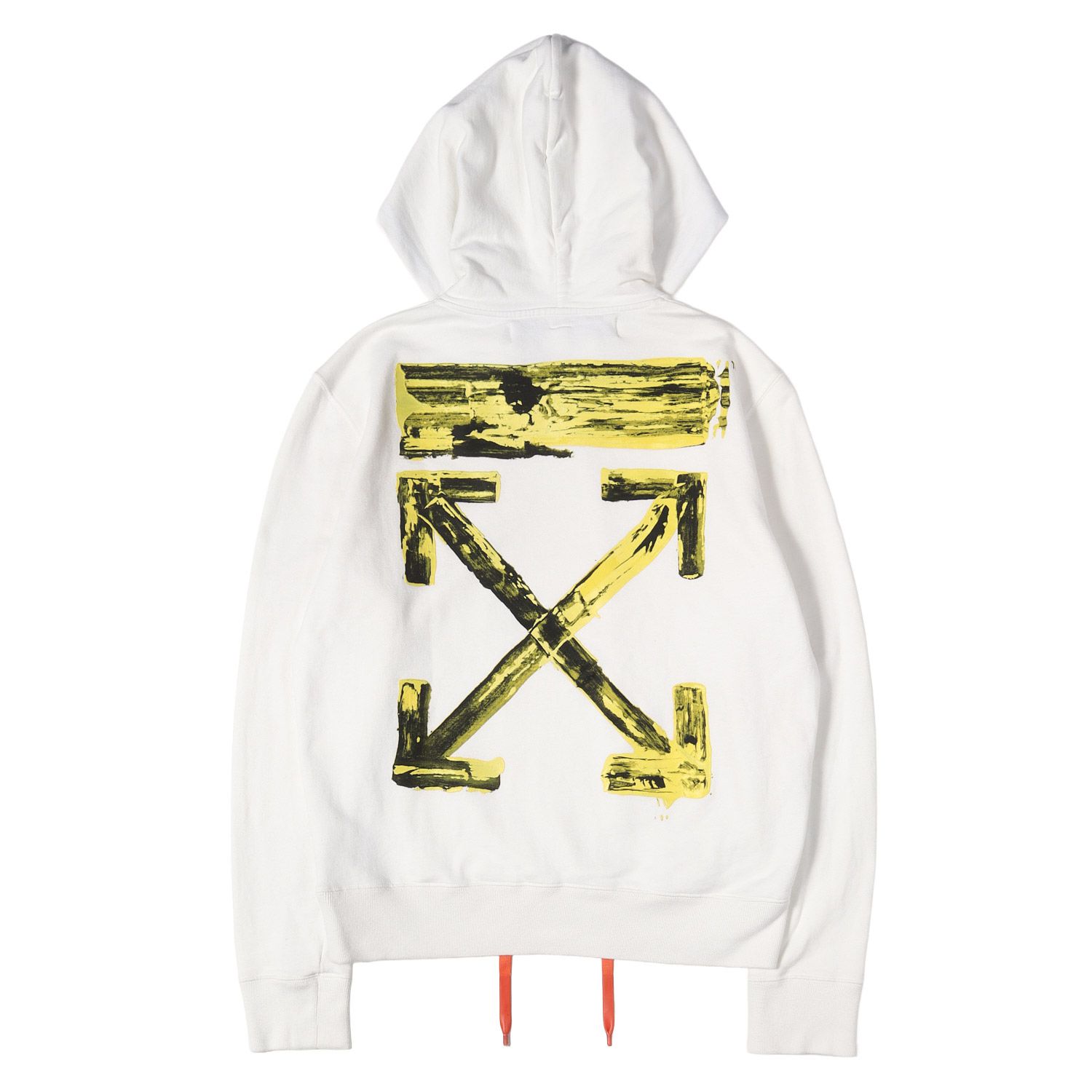 OFF-WHITE オフホワイト パーカー ホワイト 白 サイズ:M | ペンキアロー スウェットパーカー(ACRYLIC ARROWS SLIM HOODIE) | トップス フーディー プルオーバー【メンズ】【中古】