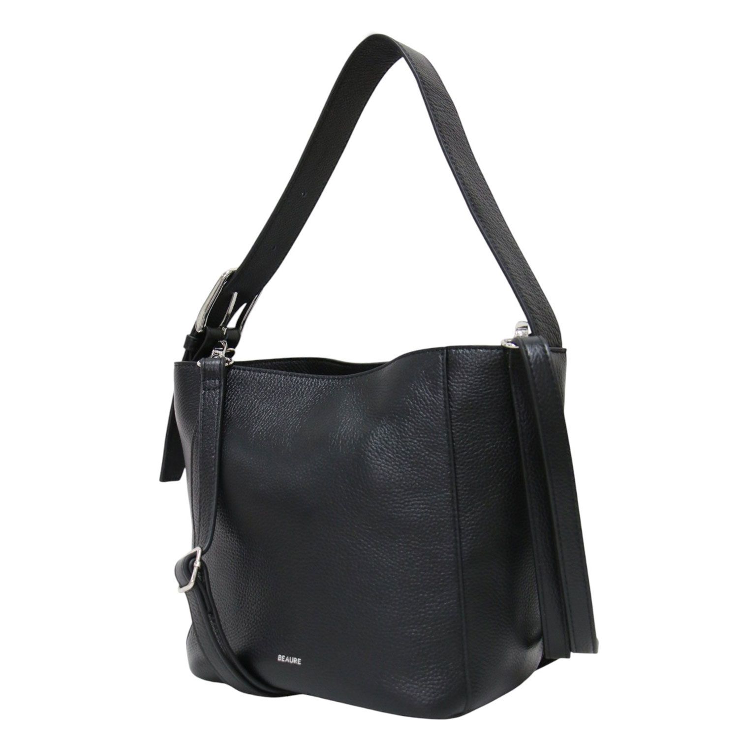 【美品】BEAURE ヴュレ × Ray BEAMS 別注 バッグ ブラック 黒 | 26春夏 2WAY ミニ バッグ / ショルダーバッグ ハンドバッグ | 肩掛け 斜め掛け 2WAY 牛革 | ブランド カバン【レディース】【中古】
