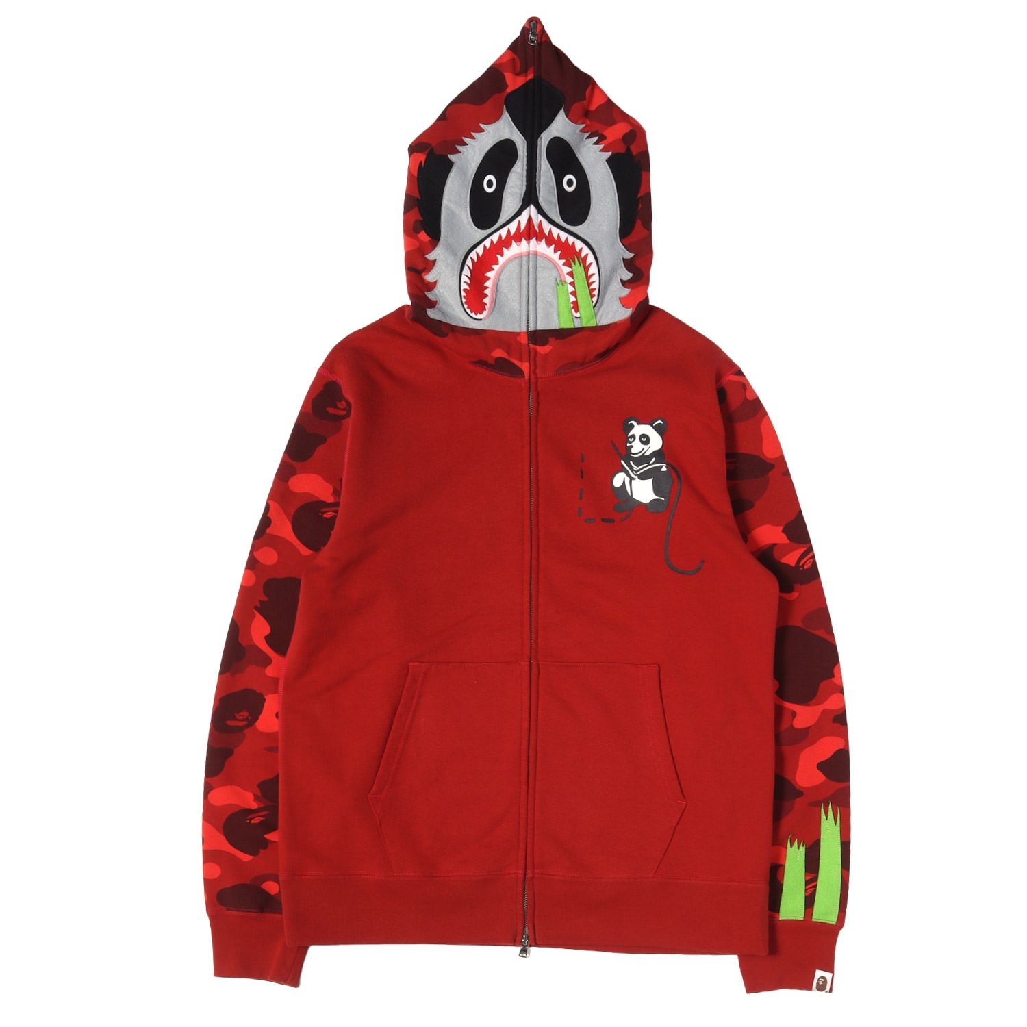 A BATHING APE ア ベイシング エイプ パーカー レッド サイズ:L | 23SS カラーカモ パンダ ジップ スウェットパーカー(Color Camo Panda Full Zip Hoodie) | トップス フーディー【メンズ】【中古】