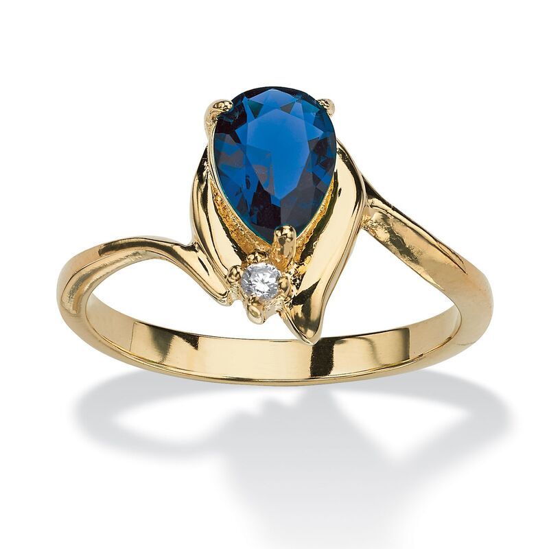 パームビーチジュエリー レディース アクセサリー リング PalmBeach Jewelryellow Goldplated Pear Cut Simulated Birthstone and Cry