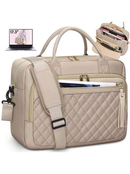 バッグ レディース トートバッグ 17.3インチ ラップトップバッグ、レディースブリーフケース、防水ラップトップショルダーバッグ、大容量ラップトップバッグ、仕事、ビジネス、オフィス、旅行、大学に適しています