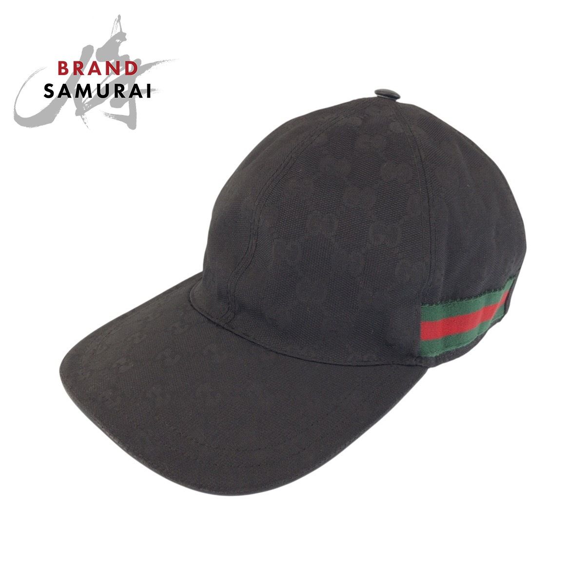 GUCCI グッチ シェリーライン GGパターン ブラック グリーン レッド ポリエステル/ナイロン 200035 キャップ 男女兼用 602505【中古】