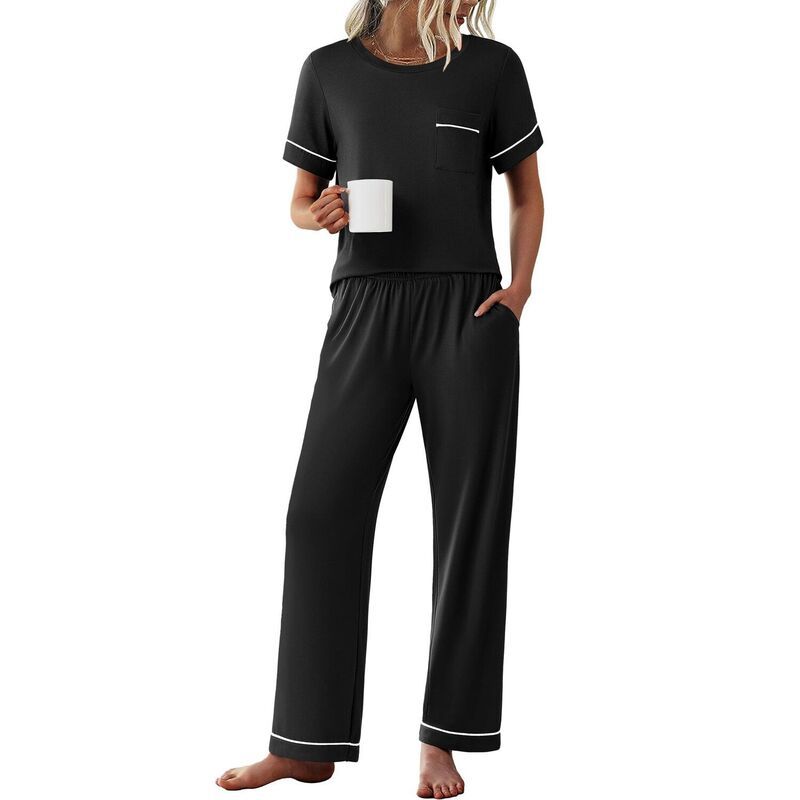 エコアー レディース アンダーウェア ナイトウェア パンツ Ekouaer Womens Pajama Setshort Sleeve Top and Pants 2 Piece Pjsoft Sle