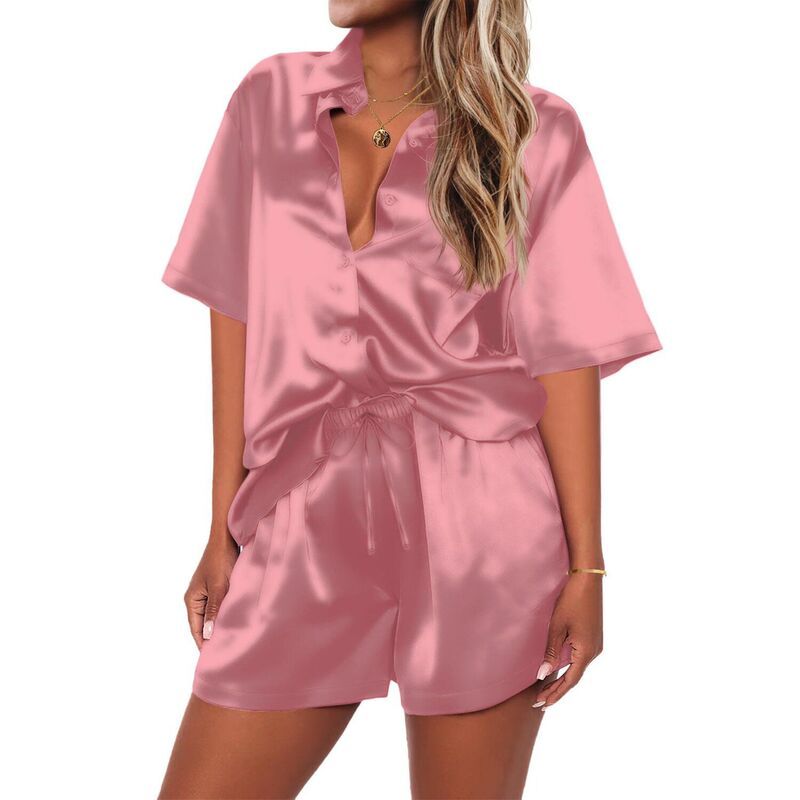 エコアー レディース アンダーウェア ナイトウェア シルク Ekouaer Pajamaset Womens Pjshort Sleeve Sleeping Wear Silk Loungewear