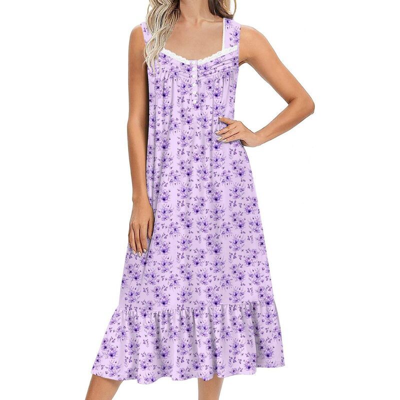 エコアー レディース アンダーウェア ナイトウェア シャツ ノースリーブ Ekouaer Nightgowns for Women Long Sleeveless Night Gown Victori