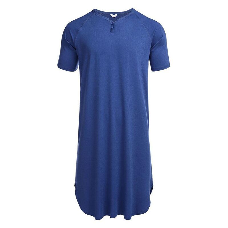 エコアー レディース アンダーウェア ナイトウェア トール シャツ Ekouaer Mens Nightshirt Short Sleeve Pajamas Comfy Big Tall Henley