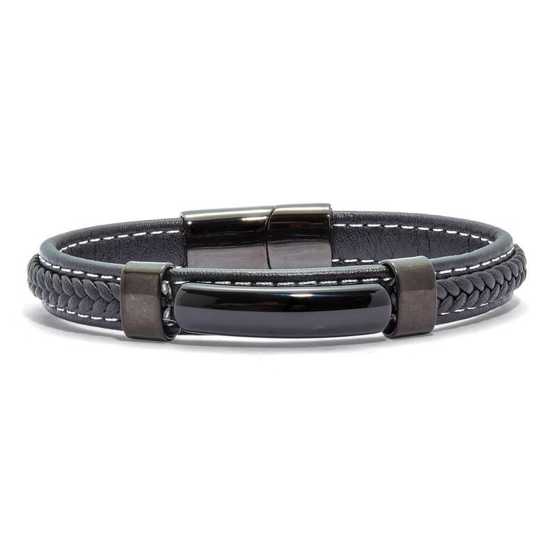 パームビーチジュエリー レディース アクセサリー ブレスレット・バングル・アンクレット PalmBeach Jewelry Mens Natural Black Onyx Black Rutheniu