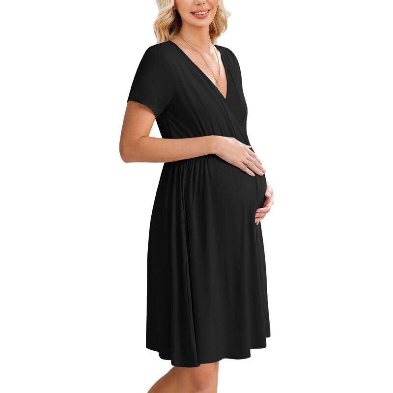 エコアー レディース アンダーウェア ナイトウェア マタニティ Ekouaer in Labor andelivery Gown Split Front Flap Maternity Hospital