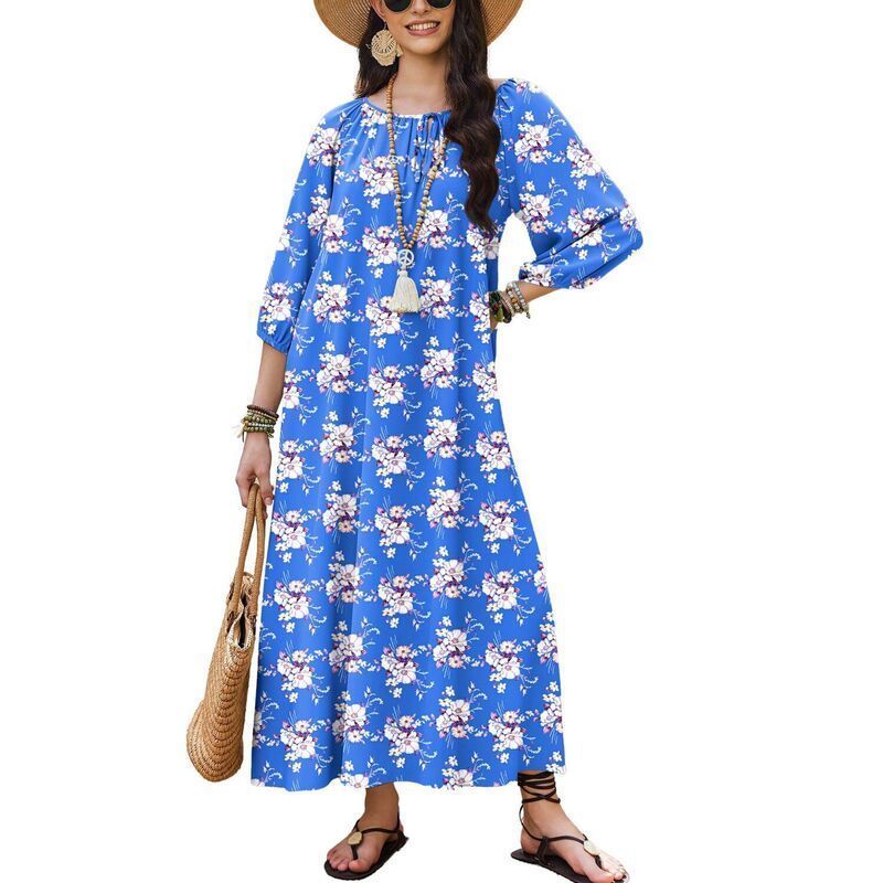 エコアー レディース アンダーウェア ナイトウェア Ekouaer Moos for Women Three Quarter Sleeve Long Nightgowns House Dresses