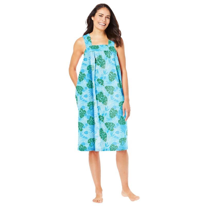 ドリームスアンドコー レディース アンダーウェア ナイトウェア プラスサイズ プリント ノースリーブ Dreams Co Plusize Print Sleevelessquare Neck Loun