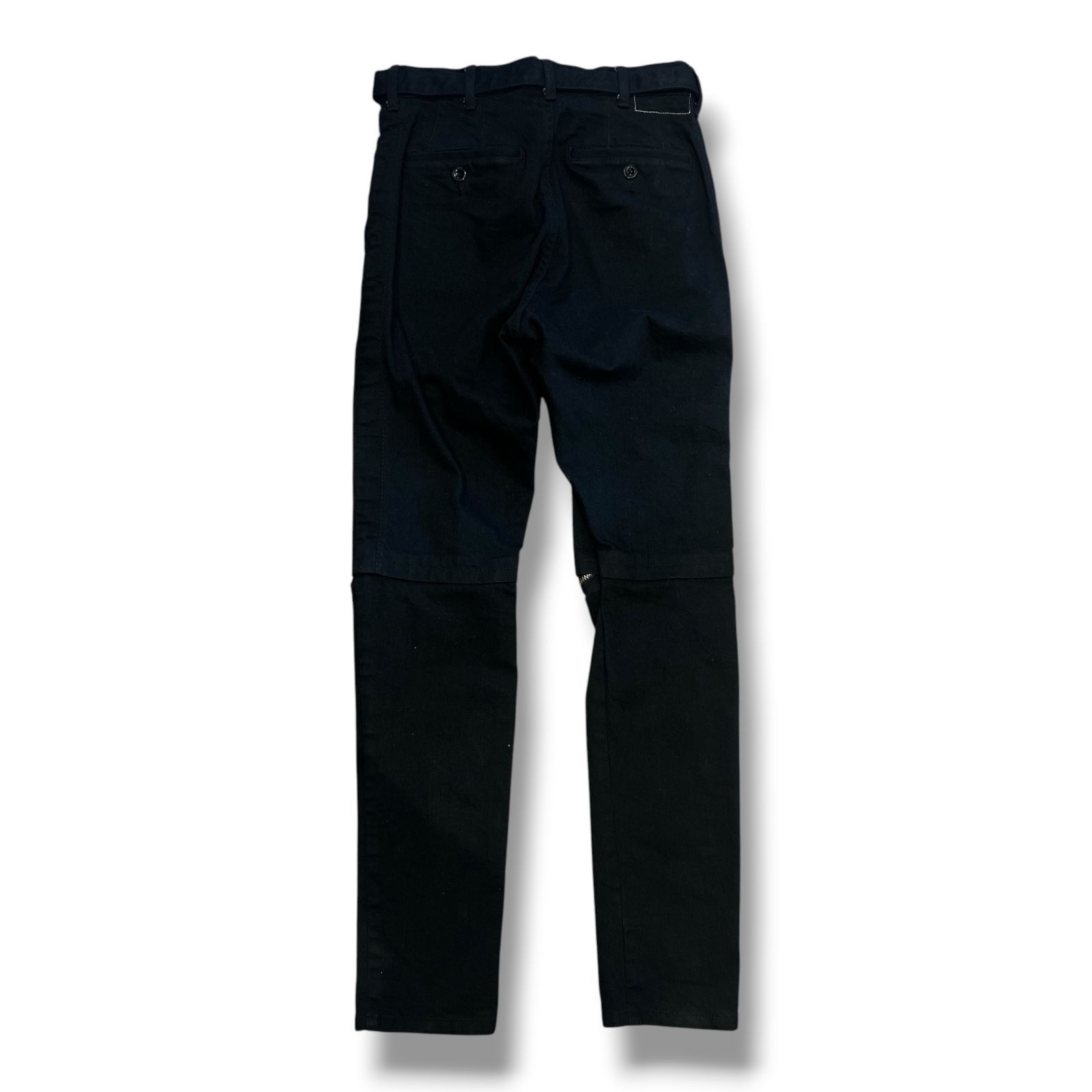KSL S-11m STR ブラック スキニーデニム 29 sacai KNEE ZIP DENIM PANTS ニージップデニムパンツ ジーンズ