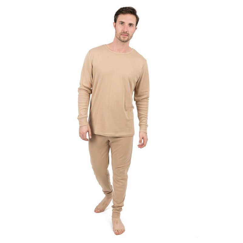 レベレット レディース アンダーウェア ナイトウェア コットン Leveret Mens Two Piece Cotton Pajamasolid Black XXXL Beige ベージュ