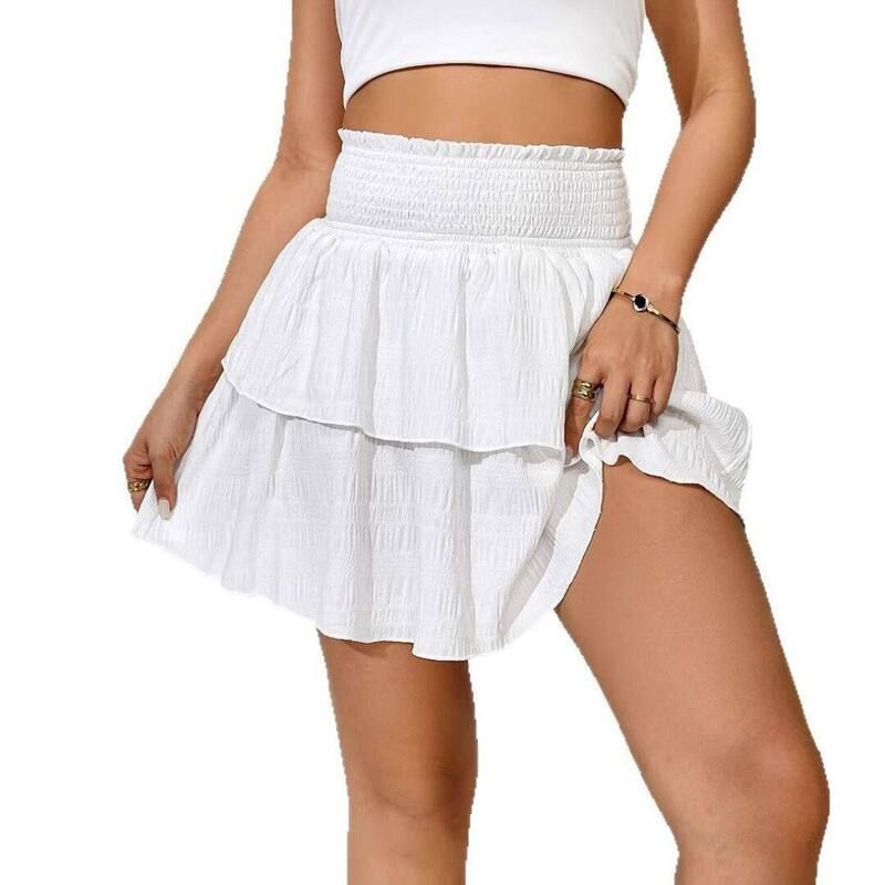 エリートチョイス レディース ボトムスカート フリル Tシャツ ハイウエスト Elitechoice Flowy Ruffle HighWaisted Skirts for Women Teen Gi