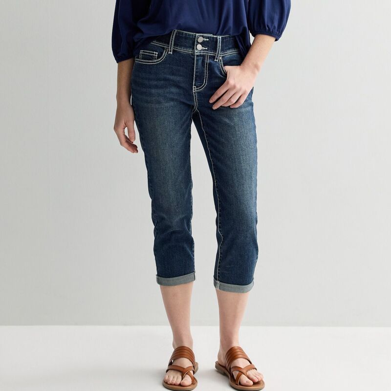アプトナイン レディース ボトムス カジュアルパンツ キャップ Womens Apt 9 Tummy Control Capri Pants Medium Wash 2