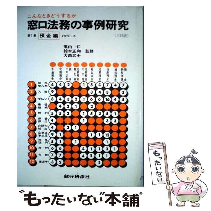 【中古】 窓口法務の事例研究 預金編 / 堀内 仁、 鈴木 正和、 大西 武士 /