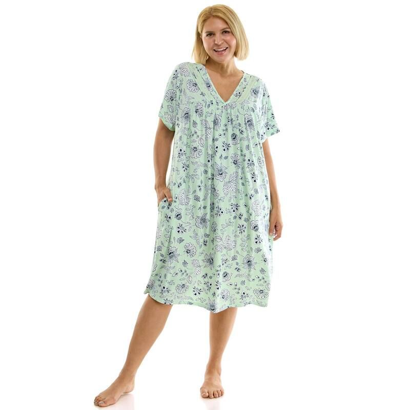 クロフト＆バロー レディース アンダーウェア ナイトウェア プラスサイズ Plusize Croft Barrow Lush Luxe Sleep Gown Placid Mint Percila F