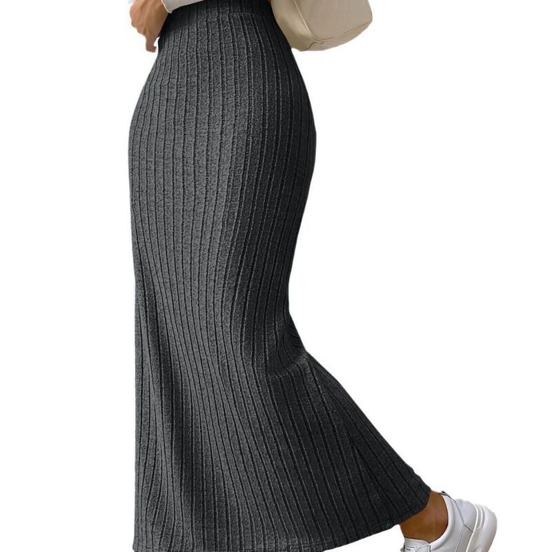 クリアフラワー レディース ボトムスカート サイドスリット リブ ニット マキシ ハイウエスト ClearFlower Women s HighWaisted Ribbed Maxi Skirt Si