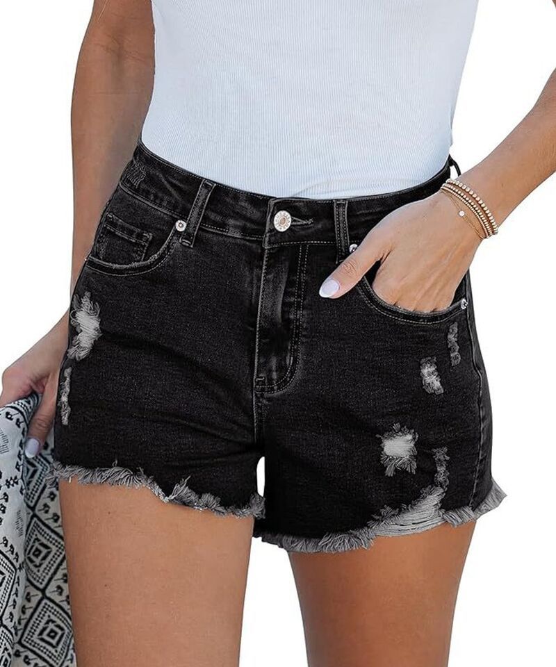 クリアラブ レディース ボトムス ハーフパンツ・ショーツ ハイウエスト ショートパンツ デニム Clearlove Womens Distressedenim Shorts High Waist Ri