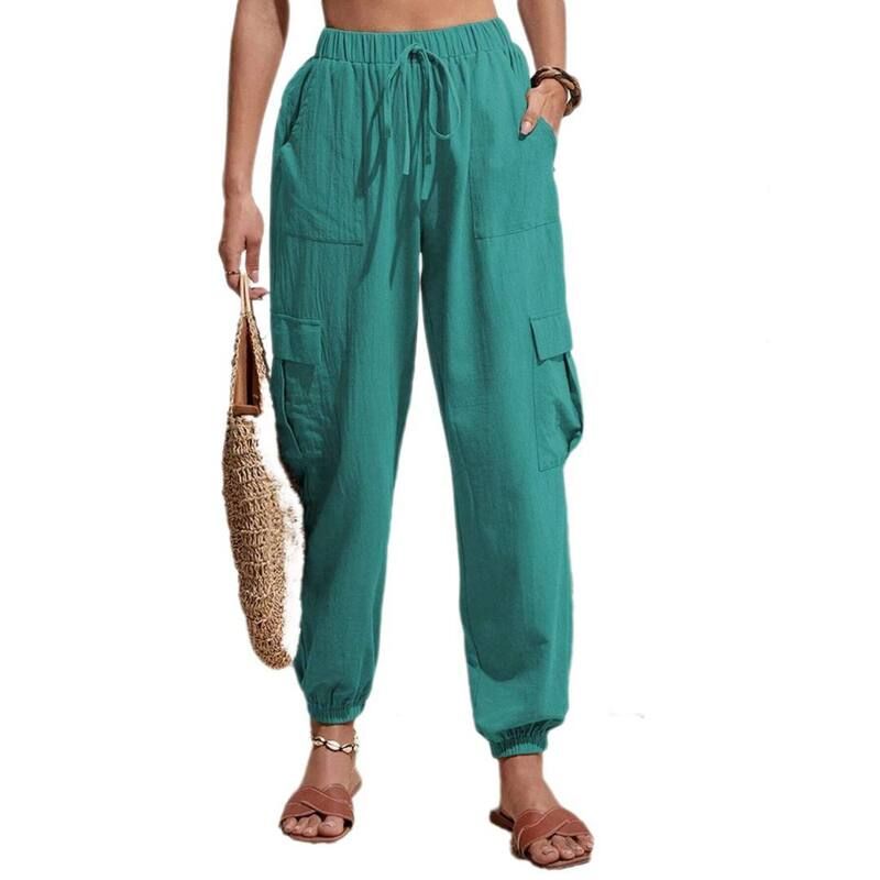 イエスファッション レディース ボトムス カジュアルパンツ カーゴパンツ ジョガーパンツ Yesfashion Womens Joggers Loose Drawstring High Waisted