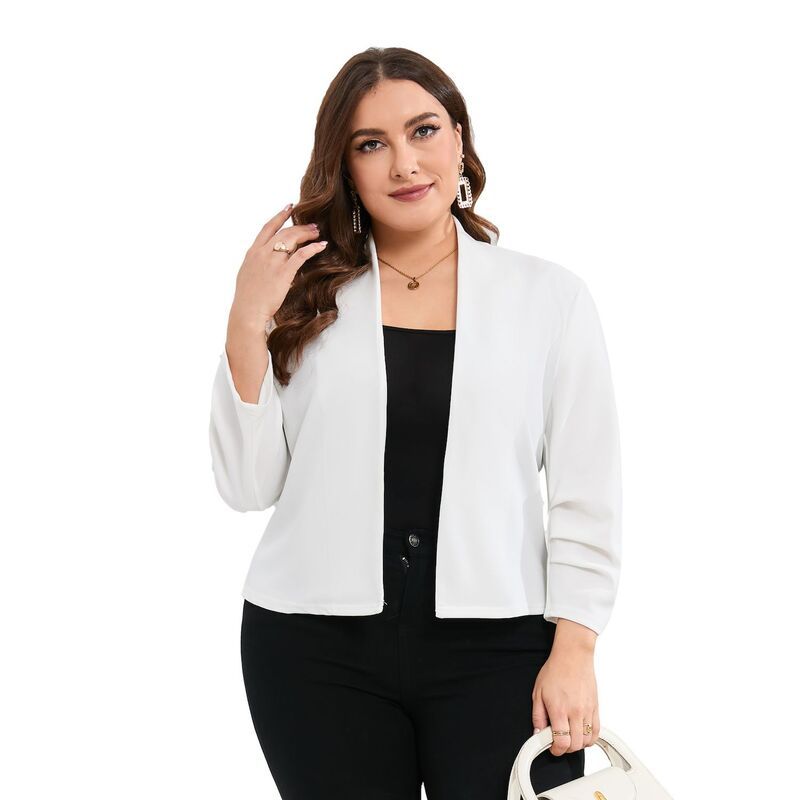 セオリア レディース アウター ジャケット・ブルゾン プラスサイズ ブレザー Seoria Womens Plusize Blazer Open Front Long Sleeve Business