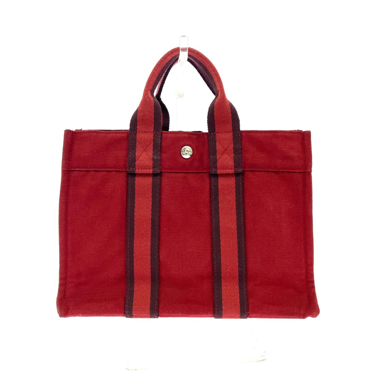 HERMES エルメス トートバッグPM フールトゥ キャンバス ボルドー レッド レディース / 240001200862