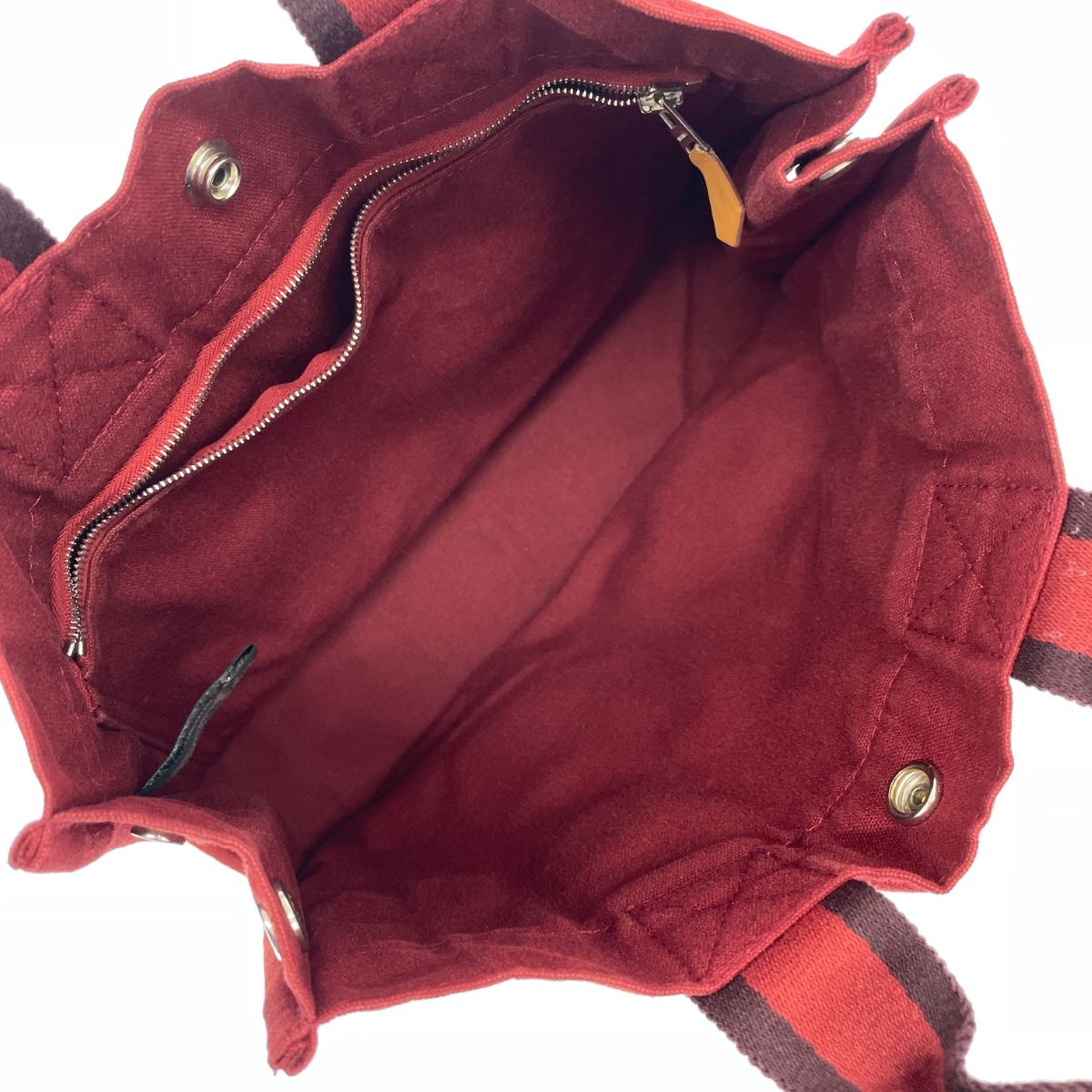 HERMES エルメス トートバッグPM フールトゥ キャンバス ボルドー