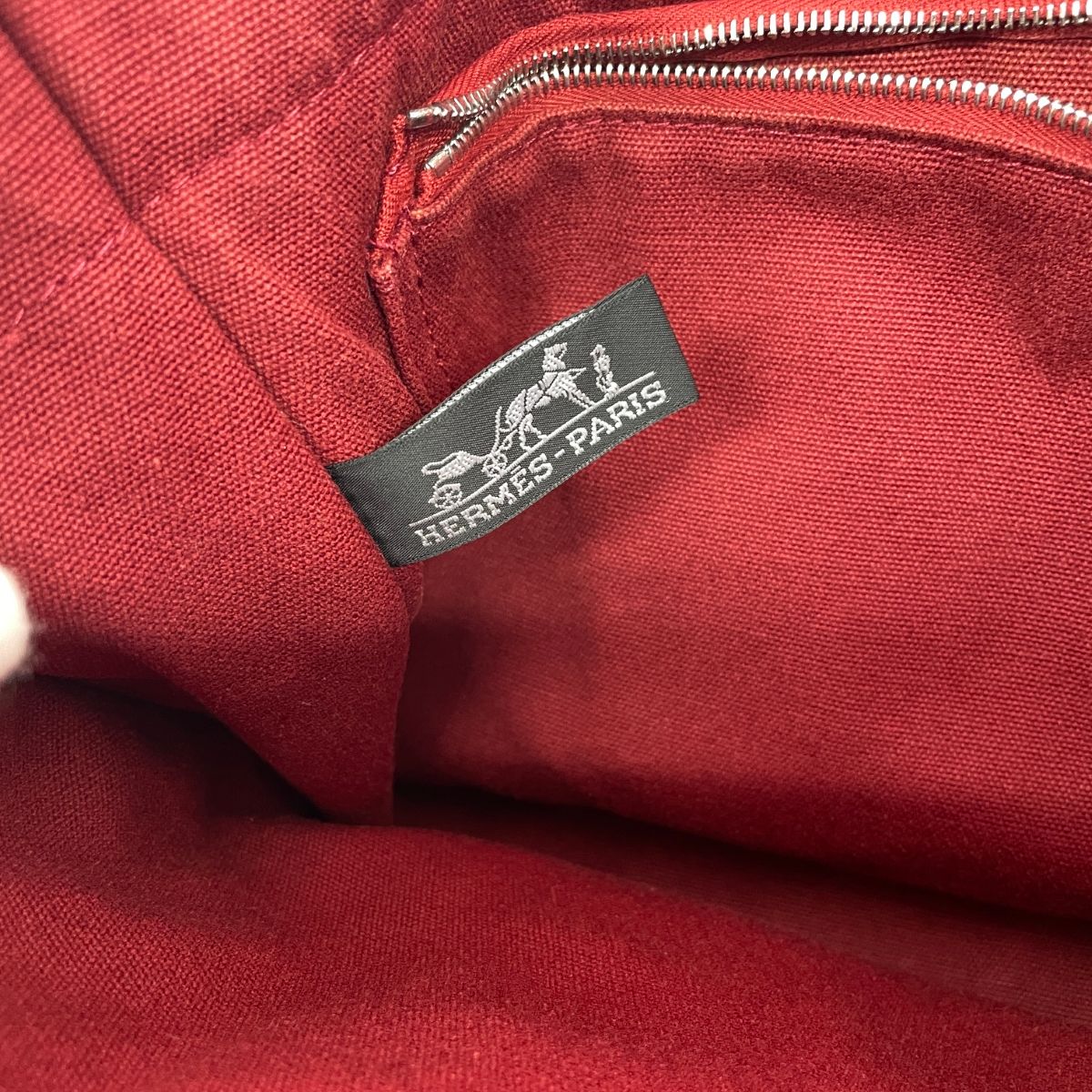 HERMES エルメス トートバッグPM フールトゥ キャンバス ボルドー