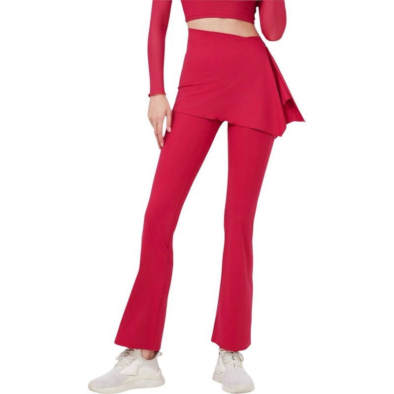 アンナカシ レディース ボトムス カジュアルパンツ ハイウエスト オーバーレイ スカート AnnaKaci Womens High Waist Flare Pants with Layered Ski