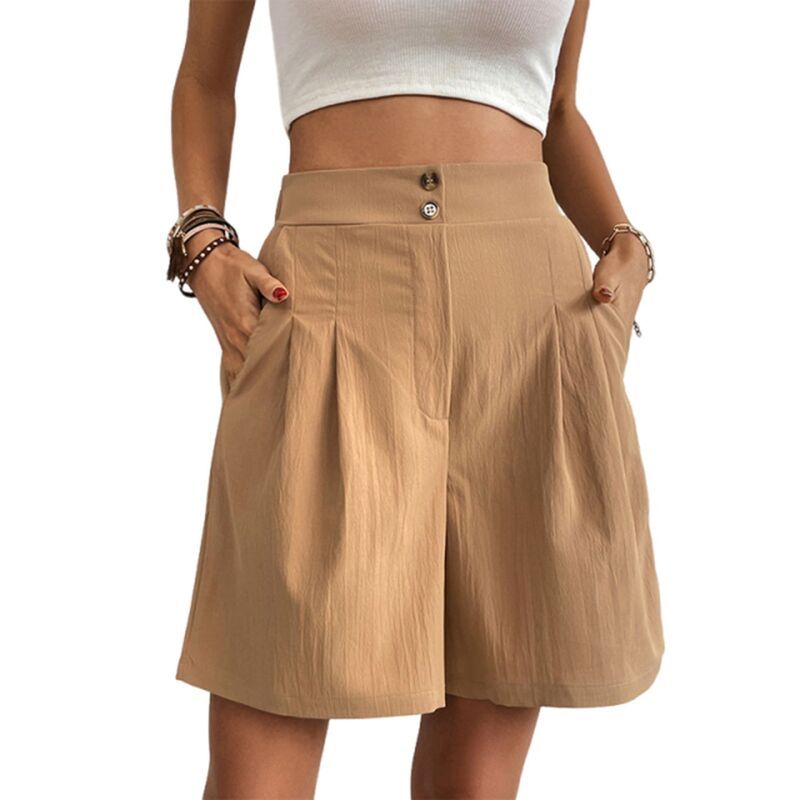コジョイン レディース ボトムス ハーフパンツ・ショーツ ワイドレッグ ショートパンツ Kojooin Womens High Waisted Wide Leg Shorts Casualoose F