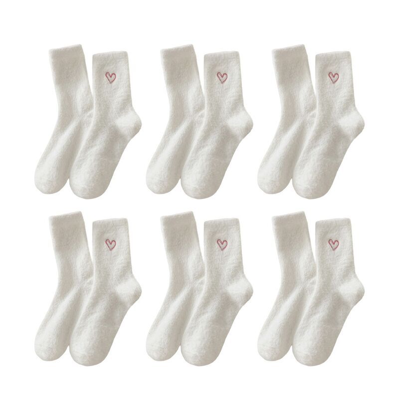 アンナカシ レディース アンダーウェア 靴下 AnnaKaci Womens Warm Crew Socks 6 Pairsofthermal Comfort Cozy Winter Wear Whi